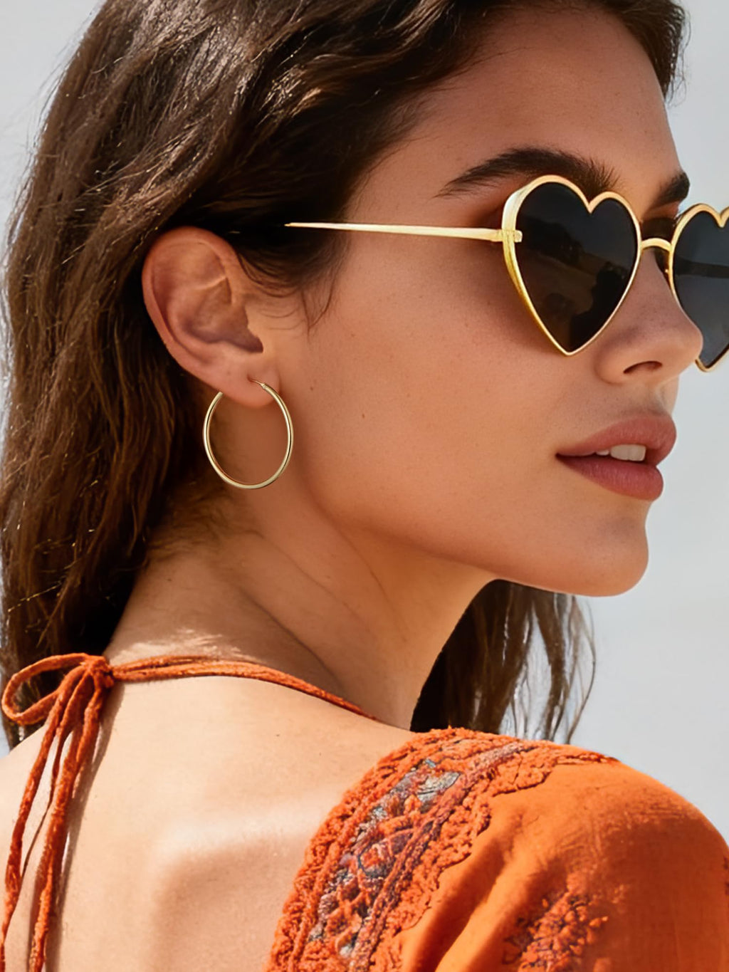 ChicSilver 14k Gold Plated Silver Hoop Earrings for Women 14k Real Gold Plated Sterling Silver Hoop Earrings for Women Hypoallergenic Small Silver Earring 30MM