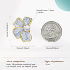 Cicy Bell Flower Stud Earrings for Women 18K Gold Plated 925 Sterling Silver Posts Cubic Zirconia Petal Statement Earrings Trendy Festival Vacation Jewelry Gifts