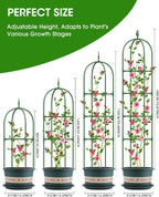 Garden Obelisk Trellis for Climbing Plants, 6FT Garden Obelisk Rustproof PE Coated Metal Potted Plant Climbing Support, Thickened Tube Plant Tower Trellis for Clematis Vine Support Indoor (2 Pack)