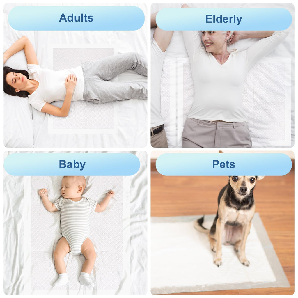 Bed Pads Disposable Adult 50 Count XXL, Super Absorbency Heavy Duty Chucks Pads Extra Large Incontinence Pads, Quick Drying Underpads Chux Pads for Puppy Pets Baby Adults Elderly, 30” x 36”, White