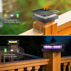 Peasur 4x4 Post Solar Lights RGB Color Changing, 2 Pack Post Cap Light Fits 4×4/3.5×3.5 Wood/Vinyl Posts, Waterproof Fence Top Lighting for Wood/Vinyl Posts for Outside Deck Mailbox Porch Railing