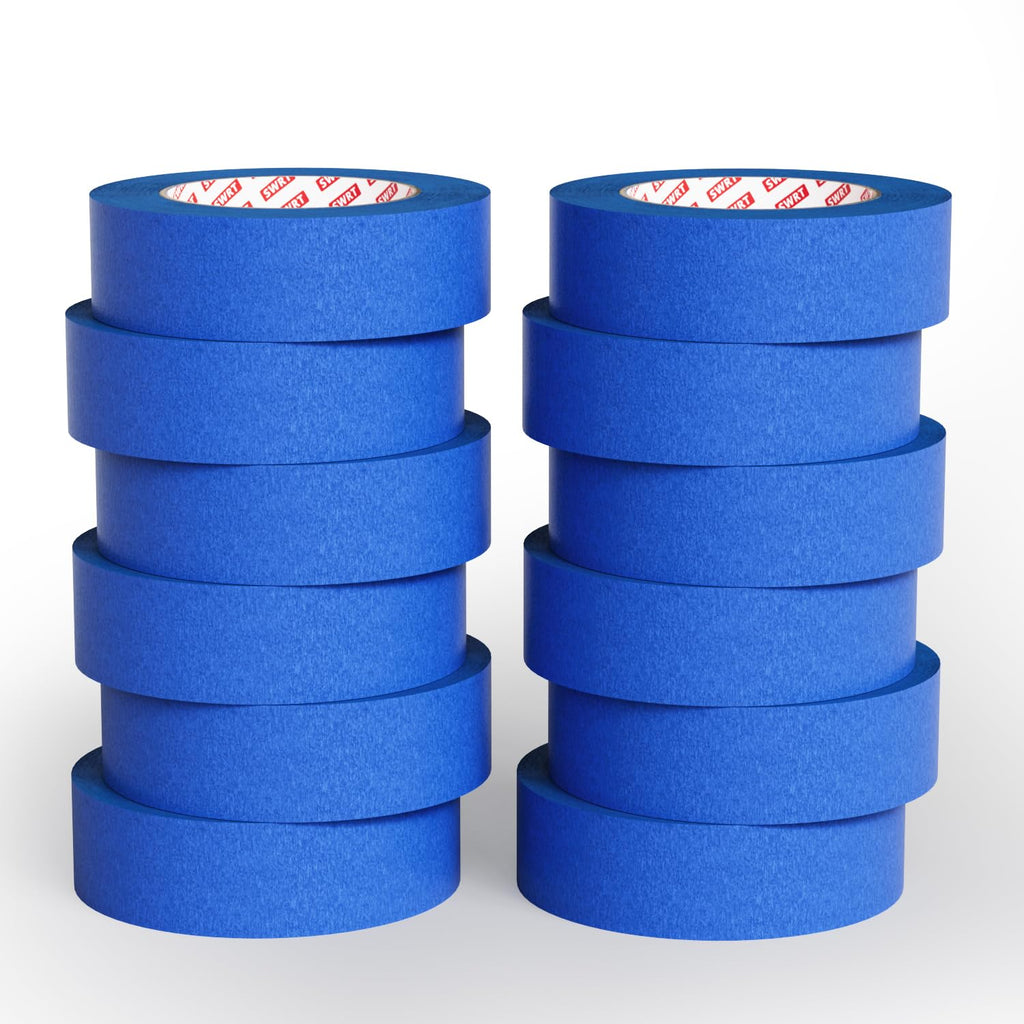 SWRT Blue Painters Tape 1 Inch x 55 Yards, 12 Rolls (660 Yards) – Sharp Clean Paint Lines, No-Residue Painters Tape for Walls, Trim & Baseboards, Easy Removal Masking Tape for Home Projects