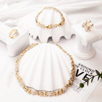 SYHOL Gold Jewelry Sets for Women 18K Gold Filled Jewelry Necklace Set Wedding Bridal Fashion Jewelry Sets Women Accessories Bracelets Earrings and Rings Sweetheart Gifts (GX0033)