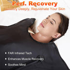 yamxun Infrared Sauna Blanket for Home: Portable Full Body Detox Wrap with Deep Heat Relaxation - Adjustable 86-176°F Far Infrared Therapy 20-60 Min Timer Waterproof Foldable Design 71 x 31.5 Inch