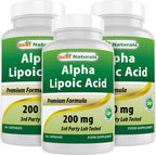 Best Naturals Alpha Lipoic Acid 200 Mg 120 Capsules (120 Count (Pack of 3))