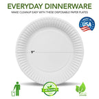 Stock Your Home 9-Inch Paper Plates Uncoated, Everyday Disposable Plates 9" Paper Plate Bulk, White, 1000 Count