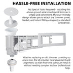 TonGass Complete-Set SP1091WM Thru-Wall Skimmer Kit Compatible with Hayward Above-Ground Pool Skimmers, Wide Mouth Through Wall Skimmer Set for SP1091WM Dyna-Skim Above-Ground Pool Skimmers