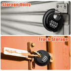 DELSWIN 4-Digit Disc Combination Lock Outdoor - Heavy Duty Combination Padlocks with Hardened Steel Shackle Weatherproof Combo Locks for Gates,Sheds,Fence,Storage Unit (3/8" Shackle, Black,2 Pcs)