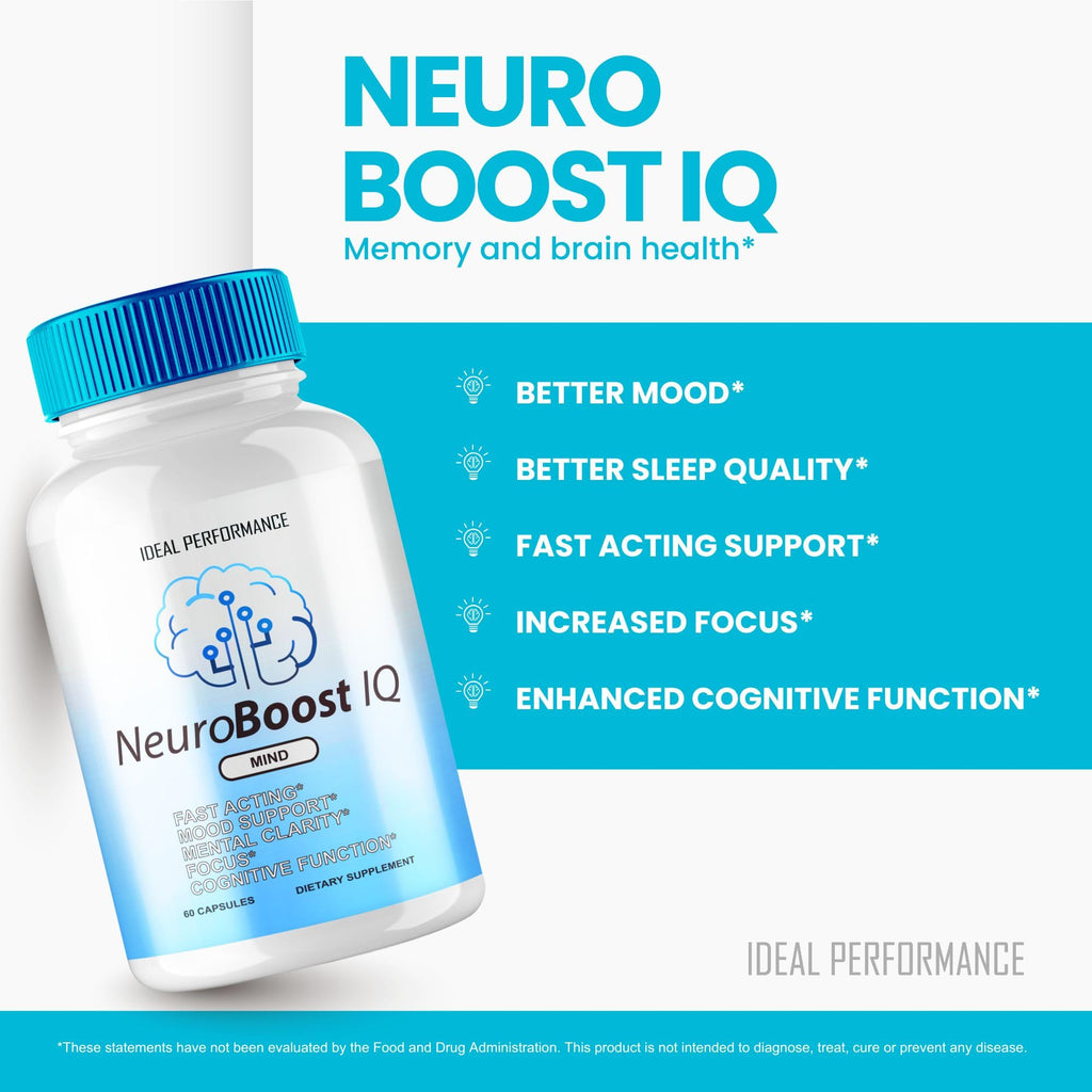 (2 Pack) Neuro Boost IQ Supplement Brain Pills Mind Ben Carson Neurobooster Neuroboostiq (120 Capsules)
