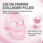 TEREZ & HONOR Korean Real Deep Bio Collagen Face Mask - 4ea x 33g Hydrogel Overnight Masks for Deep Hydration, Glowing, Pore Minimizing, Elasticity, Fragrance-Free, 100 Da Ultra-Low Molecular Collagen