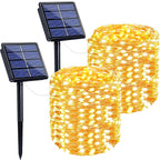 Extra-Long 144FT Solar String Lights for Outside, 2 Pack 400LED Solar Fairy Lights Outdoor Waterproof, Copper Wire with 8 Modes Solar Twinkle Lights for Tree Garden Party Patio Xmas Decor (Warm White)