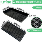 ILITING 1020 Trays Set - 5 Pack (10 Pcs) Durable 1020 Mesh Tray and No-Hole Tray, Ideal Soil Blocking Trays for Seedlings, Microgreens, and Hydroponics, Heavy-Duty