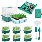 Hanaoyo Reusable Seed Starter Tray with 72 Soft Silicone Cells, 6 Pack Seed Starter Kit with Repotting Mat, Humidity Dome and High Lid, Germination Trays for Indoor Greenhouse Seed Starter