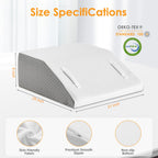 Ruqmuis Leg Elevation Pillow for After Surgery, 8inch Foam Leg Elevating Pillow for Swelling and Blood Circulation, Leg Wedge Pillow for Sleeping, Knee Pillow for Knee Hip Ankle Pain Relief, White