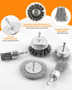 WENHUALI Wire Wheel Cup Brush Set, 20 PCS with 1/4'' Hex Shank, Drill Attachment, Great for Rust/Corrosion/Paint Removal - Extend Life & Reduced Wire Break