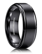 Jstyle 8MM Tungsten Wedding Band Ring for Men Black Rings Size 9.5