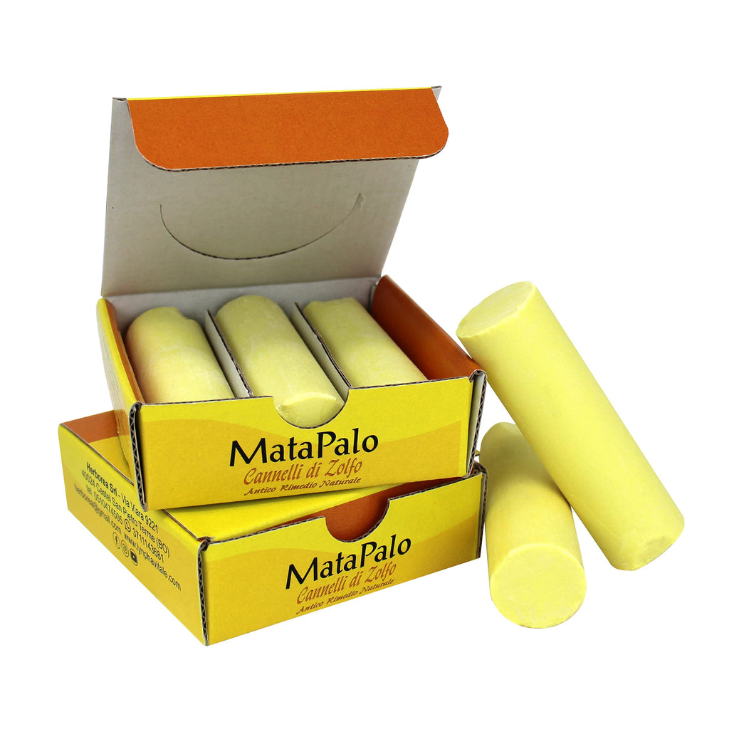 LYNPHA VITALE Sulphur Rods - Natural Sulfur Bars for Pain - Suitable for Neck Massage, Back Pain, Muscle Massage, and Joint Pain - 99,9% Natural Sulfur Sticks for Ayurvedic Massages - Q.ty 6
