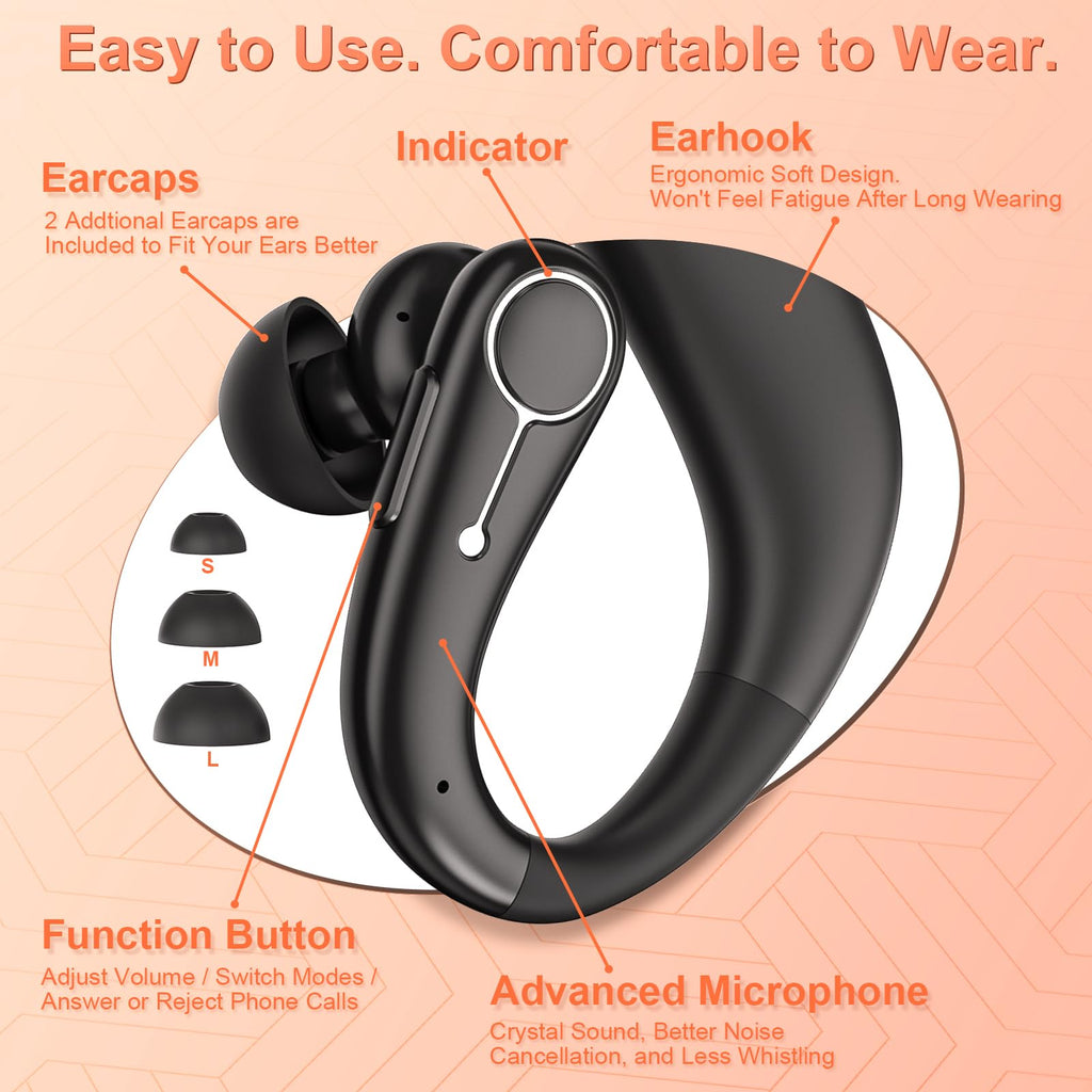 Hearing Aids, OTC Hearing Aids for Seniors with Bluetooth, Hearing Aid Rechargeable with Noise Cancellation, Hearing Amplifier for Moderate Hearing Loss (Black)