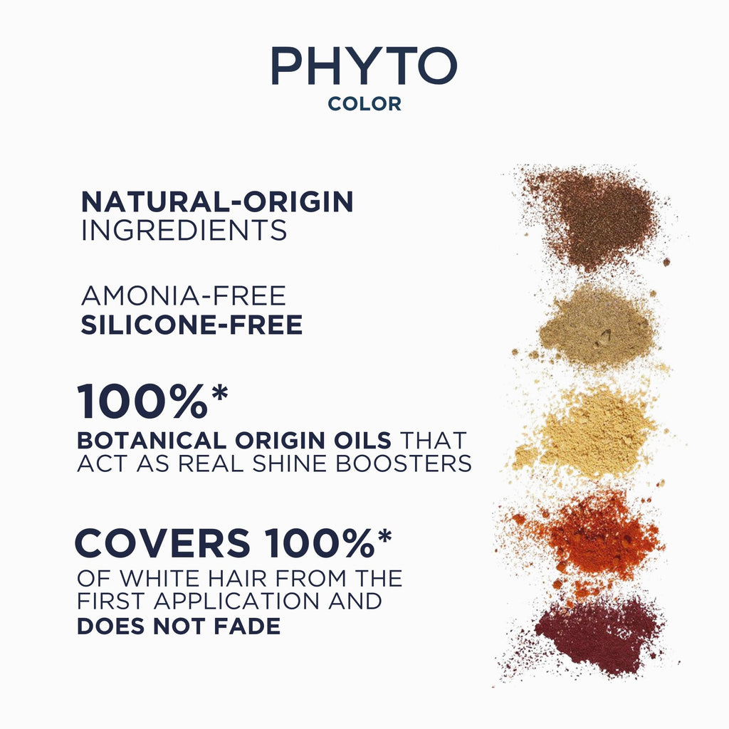 PHYTO Phytocolor Permanent Hair Color, 3 Dark Brown, with Botanical Pigments, 100% Grey Hair Coverage, Ammonia-free, PPD-free, Resorcin-free, 0.42 oz.