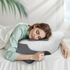 TranquilMoments Cervical Neck Pillow for Sleeping, Memory Foam Pillow for Neck Support, Ergonomic Pillow for Pain Relief, Contour Bed Pillow for Side Back Stomach Sleepers, Grey, Queen Size