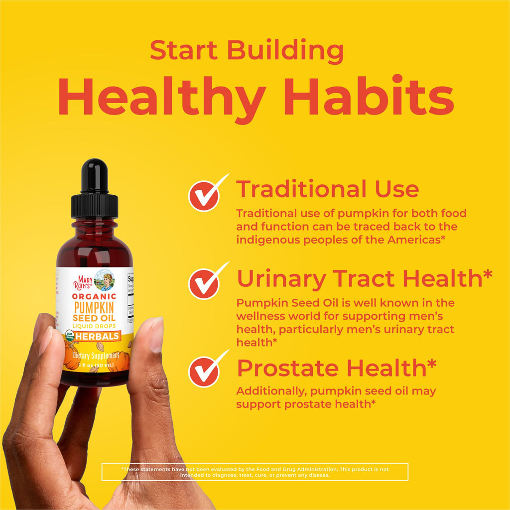 MaryRuth Organics Pumpkin Seed Oil Cold Pressed | 2 Month Supply | USDA Organic Pumpkin Seed Liquid Drops for Men and Women | Urinary Health in Men | Sugar Free | Vegan | Non-GMO | 60 Servings