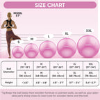 APEXUP Yoga Ball Exercise Ball, Anti Slip Stability Ball Chair, Heavy Duty Large Gym Ball for Fitness, Balance, Core Workout and Physical Therapy (S (15"~18") 45cm, Fuschia)