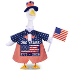 Celltestria 4th of July Goose Outfits for 23" Geese 250th Anniversary Sign Flag Goose Clothes Patriotic Porch Goose Costume for USA Independence Memorial Day Outdoor Patio Yard Lawn Garden Decoration