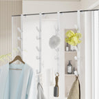 Kaiferty Over the Door Hooks, Metal Door Hooks for Hanging, Over the Door Purse Organizer for Coat Hanger, Back of Shower Door for Hanging Towel Rack Clothes, Hat, Bathroom, Closet (White-4Packs)