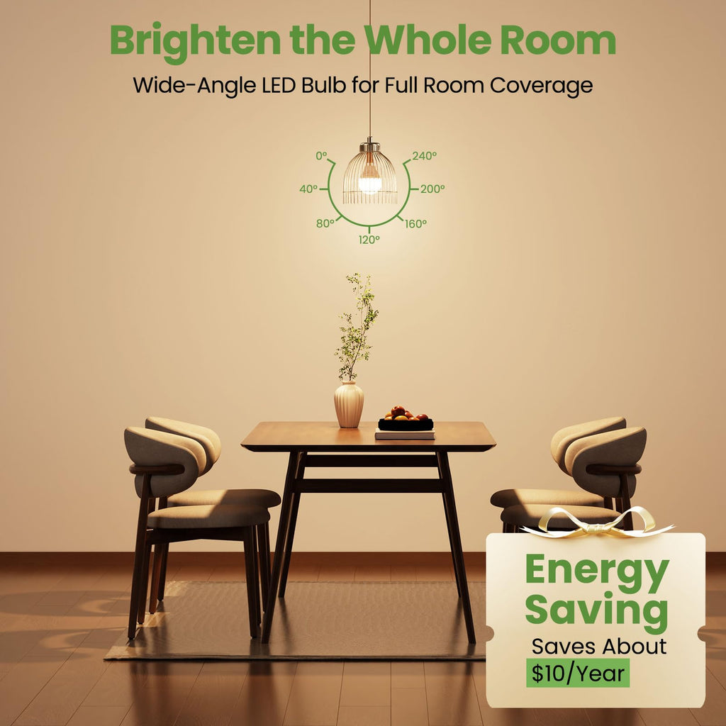 GOSCHE E12 LED Candelabra Light Bulbs, 60 Watt Equivalent, 120V Chandelier Llight Bulb, A15 / G45 Shape Ceiling Fan Light Bulbs, Bright Small Bulb Non-Dimmable, Warm White 2700K, 12 Pcs
