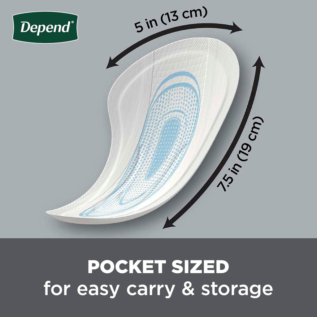 Depend Incontinence/Bladder Control Shields, Pads for Men, Light Absorbency, 174 Count (3 Packs of 58) (Packaging May Vary)