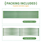 G-LEAF 6 Pack 5ft Tomato Cage for Garden Plant Support, Garden Stakes Tomato Cage, Tomato Cages Plant Stakes for Climbing Plants