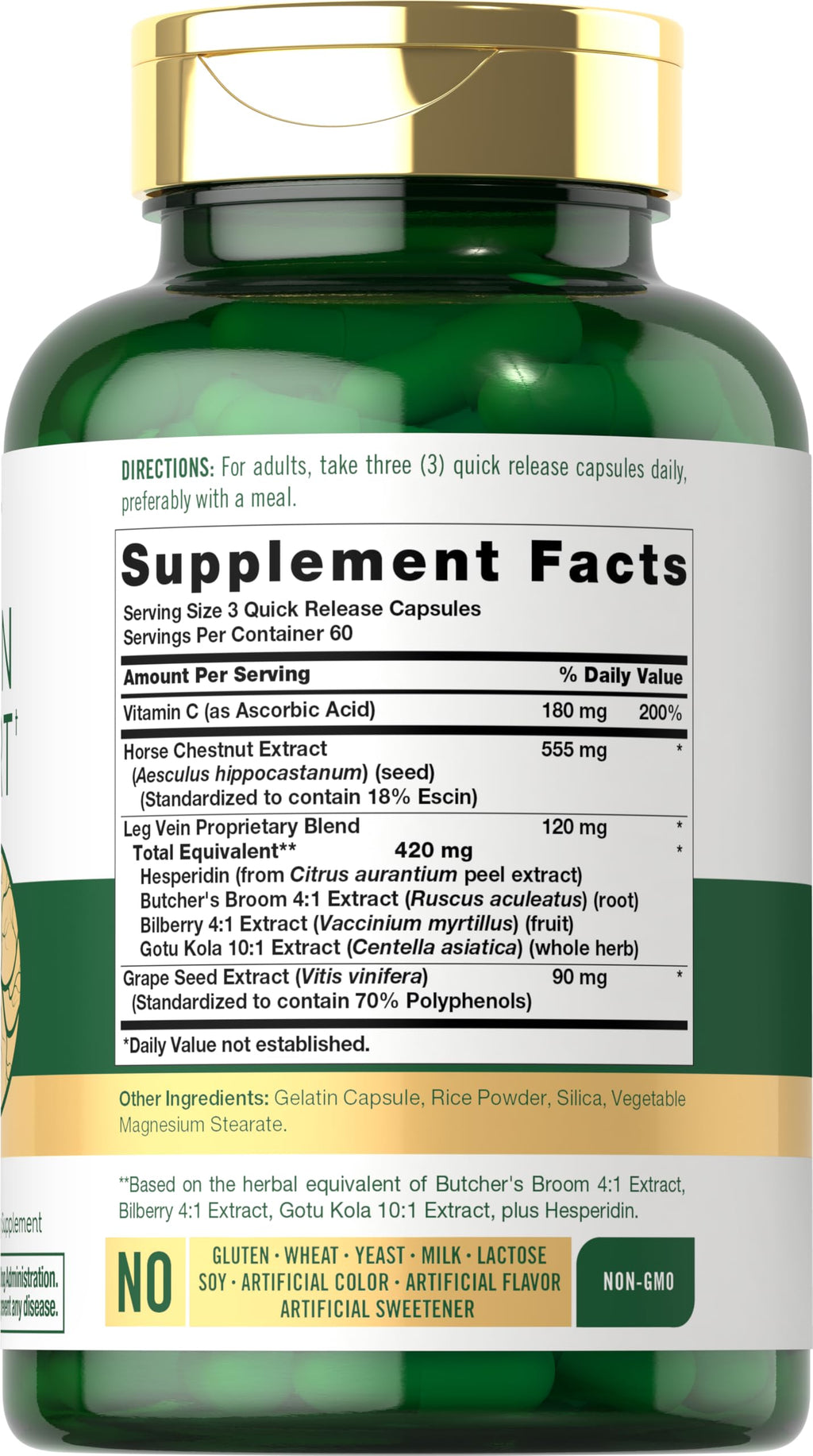 Carlyle Leg Vein Supplement | 180 Capsules | Supports Healthy Vein Function | Non-GMO, Gluten Free