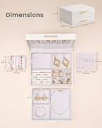 Lolalet 2-Layer Jewelry Box Organizer for Women Girls Room Decor -Beige