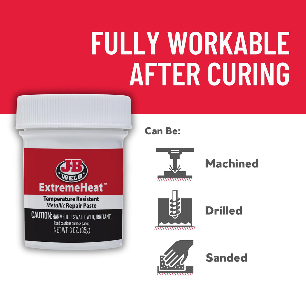 J-B Weld 37901 ExtremeHeat High Temperature Resistant Metallic Paste - 3 oz