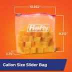 Hefty Slider Kitchen Storage Bags, Gallon Size, 66 Count (Pack of 4)