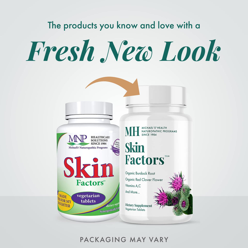 Michael's Health Naturopathic Programs Skin Factors - 90 Vegetarian Tablets - Daily Formula for Youthful-Looking Skin - Ideal for Mild & Non-Cystic Acne - Kosher - 30 Servings
