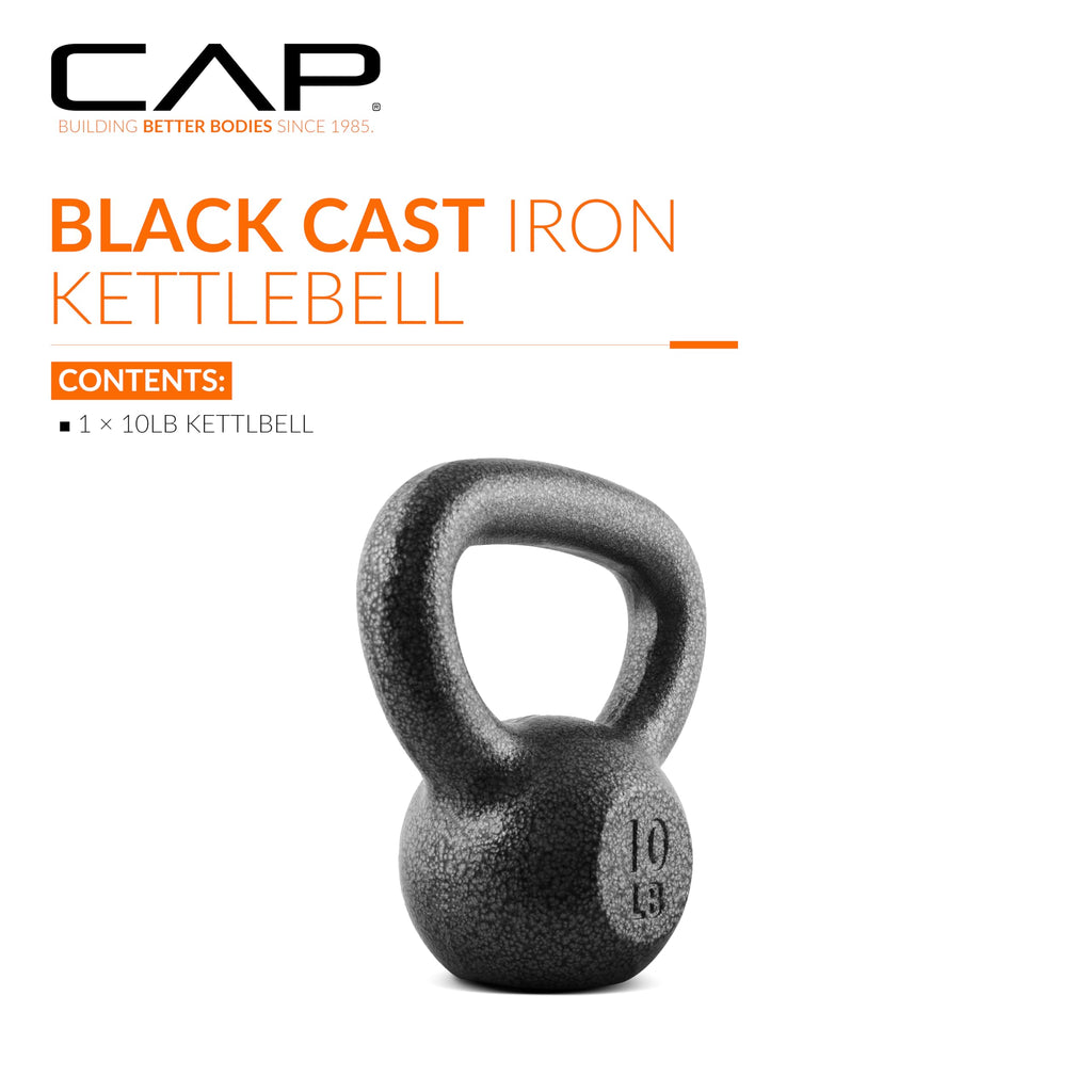 CAP Barbell Black Cast Iron Kettlebell | 10 Pounds