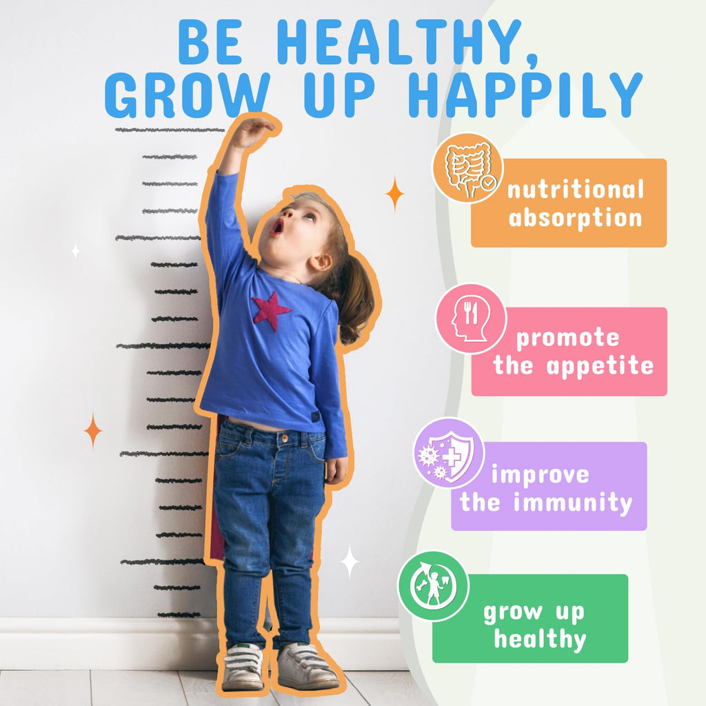 ZEBORA Kids Probiotic & Prebiotics Powder Age 3+ Support Children's Digestive & Immune System with Natural Source, Promotes Constipation Relief, Non-GMO, Gluten-Free, 30 Packets with 5 Billion CFUs