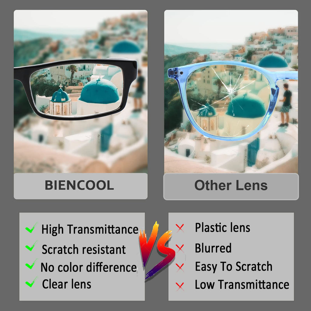 BIENCOOL 6 Pack Reading Glasses Traditional Frames for Men and Women Readers with Spring Loaded Hinges (6 Pack Black, 1.50, multiplier_x)