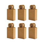 RACETOP Small Brown Kraft Paper Bags 100 Pack 5.8x3.2x8.25 in with Handles
