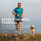 Bronson Vitamin K2 (MK7) with D3 Extra Strength Supplement Bone and Heart Health Non-GMO Formula 10,000 IU Vitamin D3 & 120 mcg Vitamin K2 MK-7 Easy to Swallow Vitamin D & K, 250 Capsules