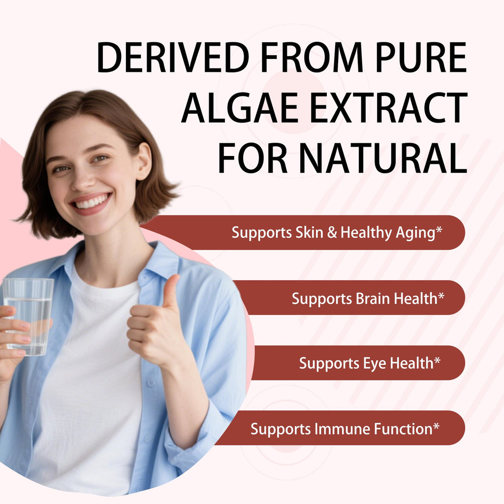 ZERIA Astaxanthin 12mg, 150 Softgels - Natural Microalgae Antioxidant for Eye, Skin & Immune Support, 4-Month Supply(1pcs)