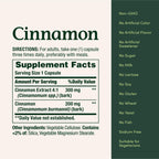 Nature's Bounty Cinnamon Capsules, Herbal Supplement, Supports Sugar Metabolism, 1500mg, 100 Capsules (Pack of 3)