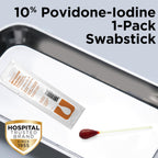 Betadine 10% Povidone-Iodine Swabsticks - 50 Single Use Sticks, Topical Antiseptic Brown Solution Swabstick 1ct (Box of 50)