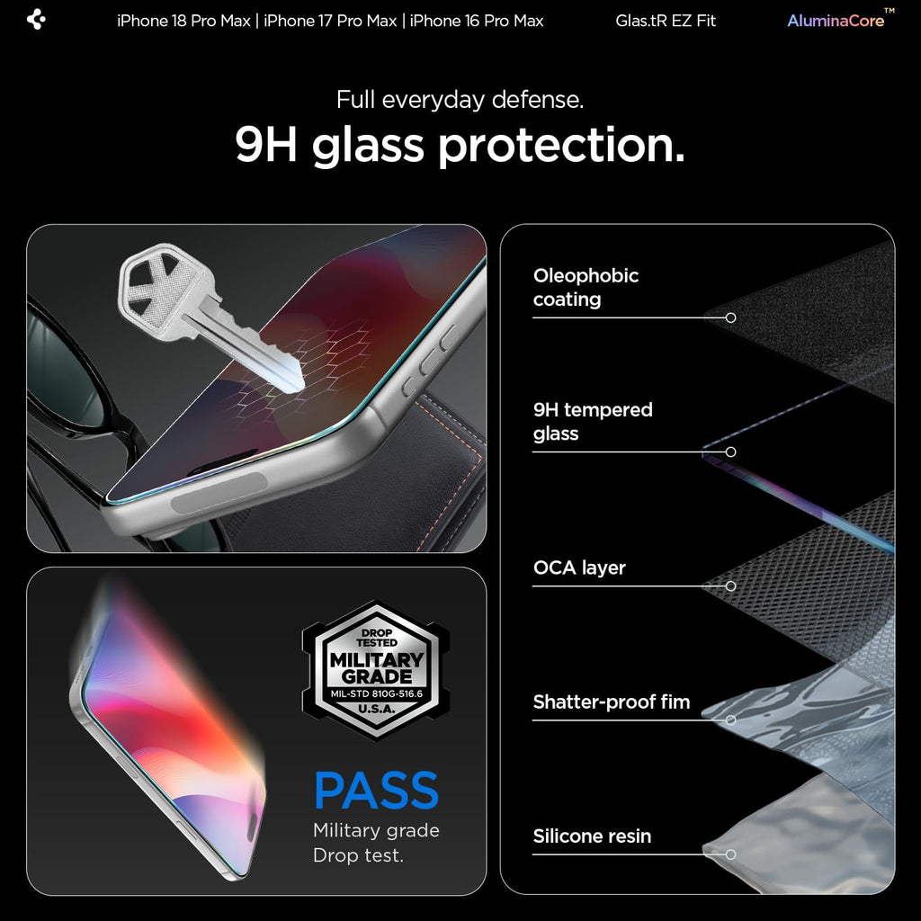 Spigen Screen Protector for iPhone 18 Pro Max, 17 Pro Max, 16 Pro Max