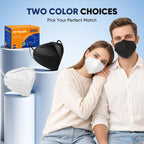 HiMask KN95 Face Masks 50 Pack Individually Wrapped 5-Layer Disposable Face Mask Black
