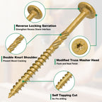 FMhotu 8 Inch Heavy-Duty Outdoor Deck Screws, 50Pcs Star Drive Decking Wood Screws, Rust Resistant Timber Screws for Timber/Log/Landscaping Wood (#14 x 8 Tan)