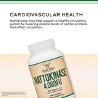 Nattokinase Supplement 4,000 FU Servings, 240 Capsules (Derived from Japanese Natto) Systemic Enzymes for Cardiovascular and Circulatory Support by Double Wood