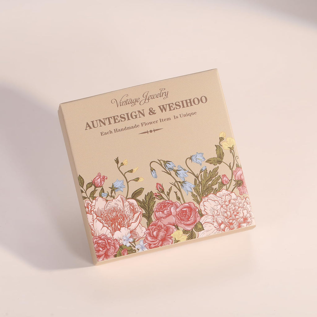 AUNTESIGN Forget-Me-Not Pressed Wildflower Bracelet | Personalized Handmade | Real Wildflowers Jewelry | Alaska State Flower Jewelry | Gold Pressed Flower Bracelet | Gift For Her