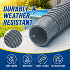 Btanadi Replacement Pool Hoses for Above Ground Pools 1 1/4, 59"" Long Filter Pump Hose, 4 Pack Pool Pump Hose with 8 Metal Clamps (Grey), Gray